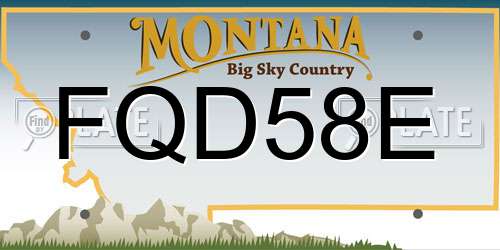 FQD58E Montana License Plate