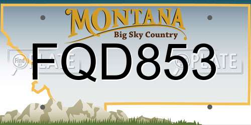 FQD853 Montana License Plate