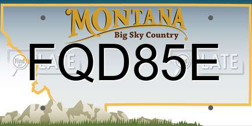 FQD85E Montana License Plate