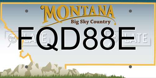 FQD88E Montana License Plate
