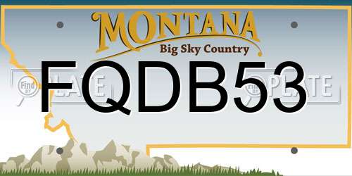 FQDB53 Montana License Plate