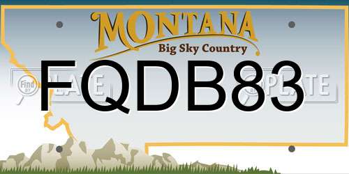 FQDB83 Montana License Plate