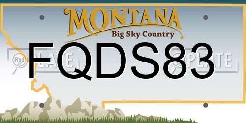 FQDS83 Montana License Plate