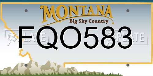 FQO583 Montana License Plate