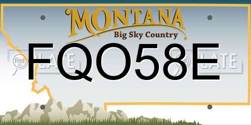 FQO58E Montana License Plate