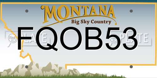 FQOB53 Montana License Plate