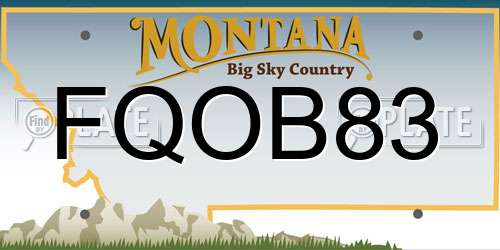 FQOB83 Montana License Plate