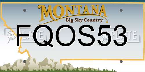 FQOS53 Montana License Plate