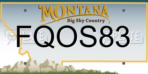 FQOS83 Montana License Plate