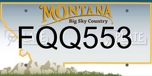 FQQ553 Montana License Plate
