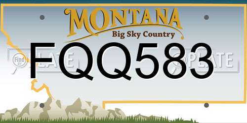 FQQ583 Montana License Plate