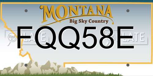 FQQ58E Montana License Plate