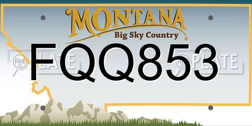 FQQ853 Montana License Plate