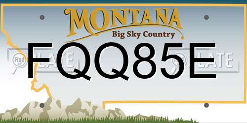 FQQ85E Montana License Plate
