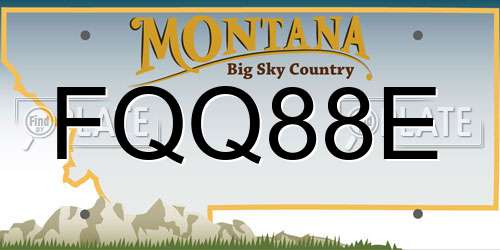 FQQ88E Montana License Plate