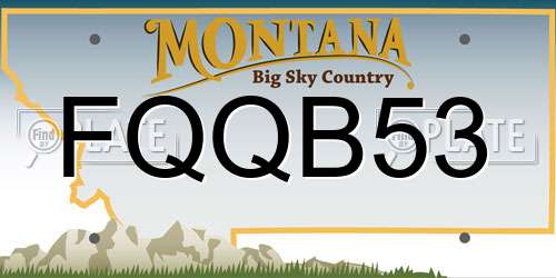 FQQB53 Montana License Plate
