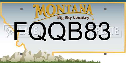 FQQB83 Montana License Plate