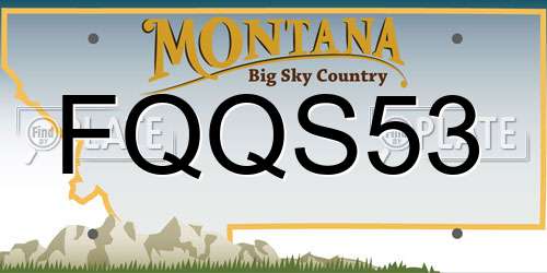 FQQS53 Montana License Plate