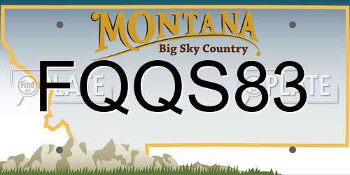 FQQS83 Montana License Plate