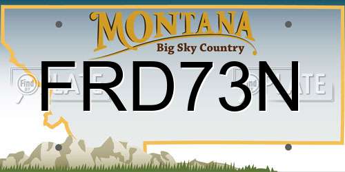 FRD73N Montana License Plate
