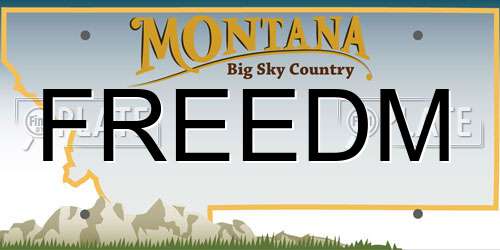 FREEDM Montana License Plate