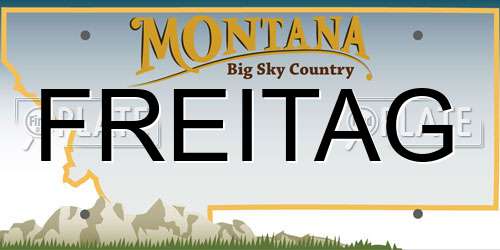 FREITAG Montana License Plate