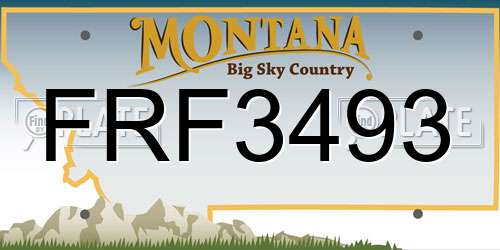 FRF3493 Montana License Plate