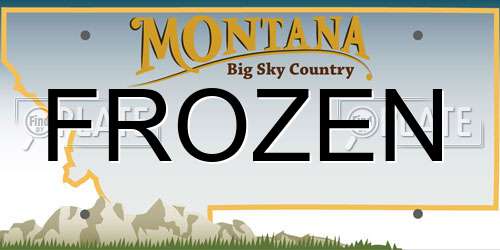 FROZEN Montana License Plate
