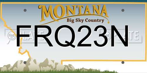 FRQ23N Montana License Plate