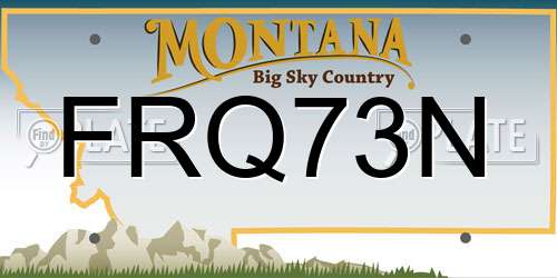 FRQ73N Montana License Plate
