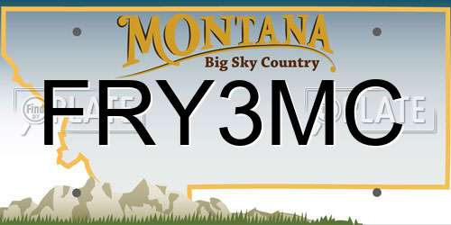 FRY3MC Montana License Plate