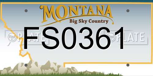 FS0361 Montana License Plate