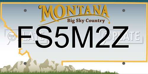 FS5M2Z Montana License Plate