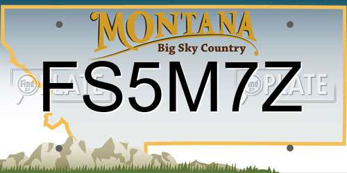 FS5M7Z Montana License Plate