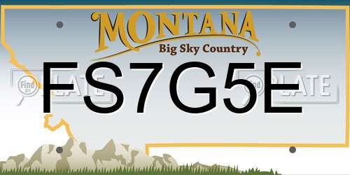 FS7G5E Montana License Plate