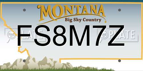 FS8M7Z Montana License Plate