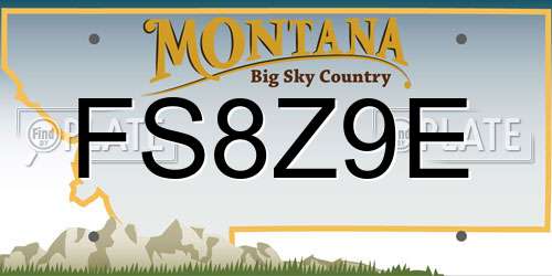 FS8Z9E Montana License Plate