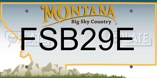 FSB29E Montana License Plate