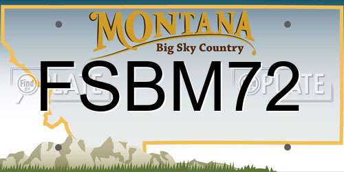 FSBM72 Montana License Plate