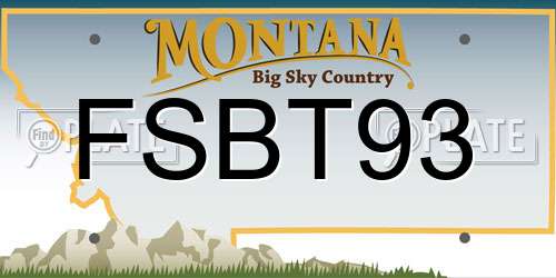 FSBT93 Montana License Plate