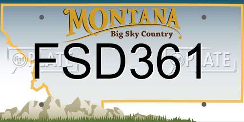 FSD361 Montana License Plate