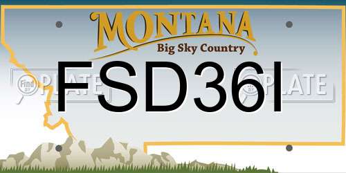 FSD36I Montana License Plate