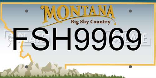 FSH9969 Montana License Plate