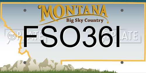 FSO36I Montana License Plate