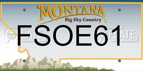 FSOE61 Montana License Plate