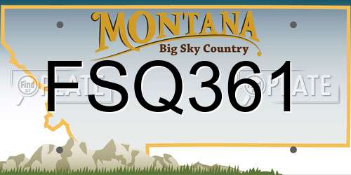 FSQ361 Montana License Plate