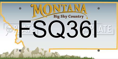 FSQ36I Montana License Plate