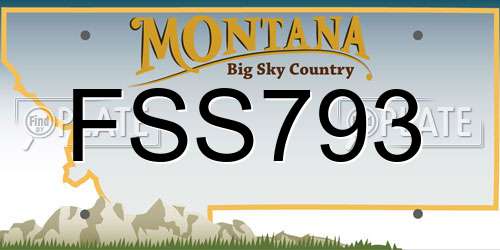 FSS793 Montana License Plate