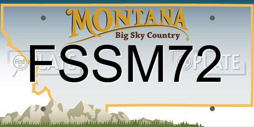 FSSM72 Montana License Plate