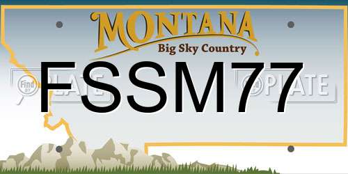 FSSM77 Montana License Plate